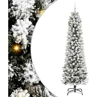 vidaXL "2026 MODERNE" Künstlicher Weihnachtsbaum mit 300 LEDs mit Ständer Weiß 240 cm - Künstliche Weihnachtsbäume CC1150829