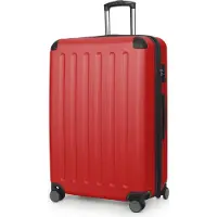 Hauptstadtkoffer - Spree Großer Koffer erweiterbar XL Trolley Aufgabegepäck, Check-In Luggage Hardcase, Reisetrolley 4 Rollen, TSA, 75cm, 119 L,Rot