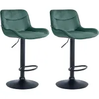 CLP 2er Set Barhocker Vonore Samt schwarz - creme