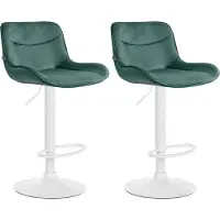 CLP 2er Set Barhocker Vonore Samt chrom - grau