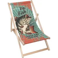 Dreamroots Liegestuhl klappbar Holz, Buchenholz bis zu 130 kg, Sonnenliege klappbar mit 3-stufiger Neigungsregulierung der Rückenlehne, Big Fish