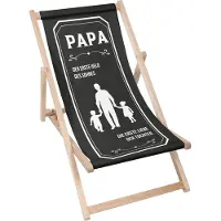 Dreamroots Liegestuhl klappbar Holz bis zu 130 kg, Sonnenliege klappbar mit 3-stufiger Neigungsregulierung der Rückenlehne, Papa, der erste Held des