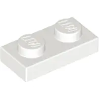 LEGO 100x 1x2 Platten 3023 - Plate Weiß - White