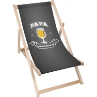 Dreamroots Liegestuhl klappbar Holz bis zu 130 kg, Sonnenliege klappbar mit 3-stufiger Neigungsregulierung der Rückenlehne, Papa Bierliebhaber