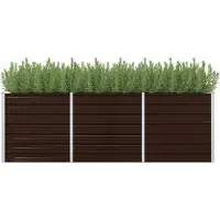 Furnicato Garten-Hochbeet Braun 240 x 80 x 77 cm Verzinkter Stahl