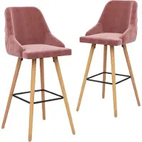vidaXL Barhocker 2 Stk. Rosa Samt , Barhocker Design 2024