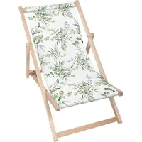 Dreamroots Liegestuhl klappbar Holz bis zu 130 kg, Sonnenliege klappbar mit 3-stufiger Neigungsregulierung der Rückenlehne, Eucalyptus Leaves