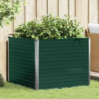 vidaXL "Rabatt" Garten-Hochbeet/Pflanzgefäß/Pflanzkübel - 100x100x77 cm Verzinkter Stahl Grün - Beete CC20080