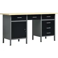 Syfax Arbeitstisch Schwarz 160 x 60 x 85 cm Stahl