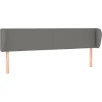 Syfax Kopfteil mit Ohren Dunkelgrau 183x23x78/88 cm Stoff