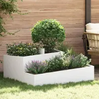 Prolenta Maison Exclusive - Garten-Pflanzgefäß Weiß 100 x 100 x 50 cm Kaltgewalzter Stahl
