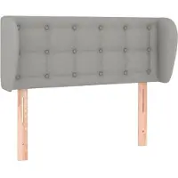 Syfax Kopfteil mit Ohren Hellgrau 83x23x78/88 cm Stoff