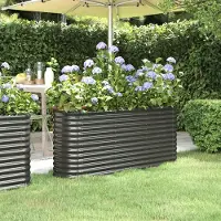 vidaXL Cloris Designermöbel Hochbeet Pulverbeschichteter Stahl 152x40x68 cm Anthrazit 2024 Neu