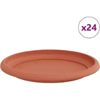 Syfax Runde Blumenplatte 24 pcs Ziegelrot Ø 14 x 2 cm Kunststoff