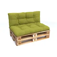 Pokar Palettenkissen mit schöner Steppung Auflage Palettensofa, Größe:Set Sitzkissen 120x80 + Rückenkissen 120x40, Farbe:Limette