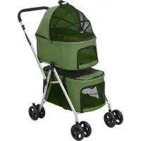 vidaXL Hundewagen für 2 Hunde Faltbar Grün 83x48x97 cm Oxford-Gewebe , Fahrradanhänger Design 2024