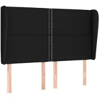 Syfax Kopfteil mit Ohren Schwarz 147x23x118/128 cm Stoff