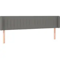 Syfax Kopfteil mit Ohren Dunkelgrau 163x16x78/88 cm Stoff