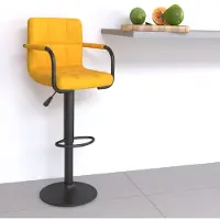 vidaXL Hochwertig Barhocker Senfgelb Samt 334655