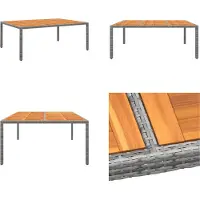 vidaXL Gartentisch 200x150x75 cm Akazienholz und Poly Rattan Grau - Gartentisch - Gartentische - Garten-Esstisch - Outdoor Esstisch