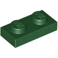 LEGO 250x 1x2 Platten 3023 - Plate Dunkelgrün - Dark Green