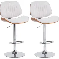 CLP 2er Set Barhocker Clawson Stoff chrom - walnuss/creme
