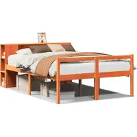 Syfax Massivholzbett ohne Matratze Wachsbraun 135x190 cm Massivholz