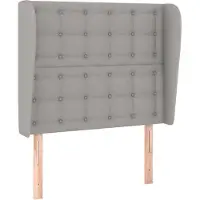 Syfax Kopfteil mit Ohren Hellgrau 93x23x118/128 cm Stoff