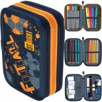 Sonstiges 47-teilig Federmäppchen 3 Fach Federtasche Federmappe Bleistift Etui Tasche