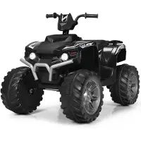 Costway 12V Elektro Kinderquad mit Scheinwerfer, Mini Elektroquad mit Musik & Hupe, 4 Räder Kinder Quad 2,8-5 km/h, Elektroauto für Kinder ab 3 Jahren (Schwarz)