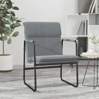 The Living Store Loungesessel Hellgrau 55x64x80 cm Stoff