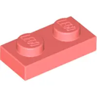 LEGO 250x 1x2 Platten 3023 - Plate Coral - Coral