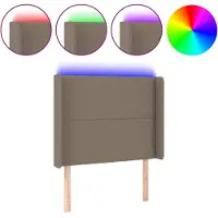 Syfax LED Kopfteil Taupe 103x16x118/128 cm Stoff