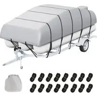 Famanu Pontonbootabdeckung - Wasserfest - Länge 579-609 cm - Marinequalität 800D PolyurethanOxford