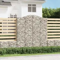 Prolenta Maison Exclusive - Gabionen mit Hochbogen 11Stk. 200x50x220/240cm Verzinktes Eisen