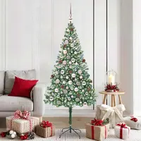 vidaXL "Schlussverkauf" Künstlicher Weihnachtsbaum(1 pc) - Kunstbaum/Tannenbaum - Grün 180 cm PVC und Stahl C7722