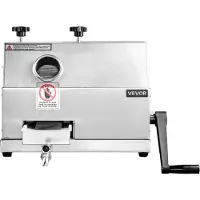 Vevor Kommerzielle Zuckerrohr-Entsaftungsmaschine, 110 lbs/h Durchsatz, 3 Walzen, 2,4-Zoll-Einlass
