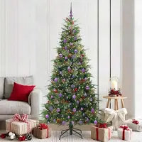 vidaXL "Schlussverkauf" Künstlicher klappbarer Weihnachtsbaum(1 pc) - Kunstbaum/Tannenbaum - Grün 210 cm PE und PVC C7919