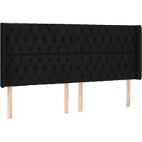 Syfax Kopfteil mit Ohren Schwarz 183x16x118/128 cm Stoff