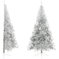 Syfax Künstlicher Weihnachtsbaum mit Ständer Silber 240 cm PET