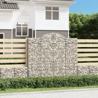 Prolenta Maison Exclusive - Gabionen mit Hochbogen 9 Stk. 200x50x180/200cm Verzinktes Eisen