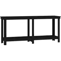 Syfax Werkbank Schwarz 180x50x80 cm Massivholz Kiefer