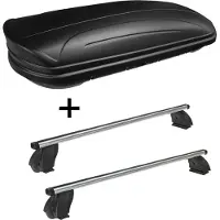 VDP Dachbox VDPMAA320 320 Liter abschließbar schwarz matt + Dachträger K1 PRO Aluminium kompatibel mit für Mercedes GLE Coupé (C292) (5Türer) ab 15