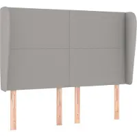 Syfax Kopfteil mit Ohren Hellgrau 147x23x118/128 cm Stoff