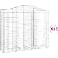 vidaXL Gabionen mit Hochbogen 13Stk. 200x50x160/180cm Verzinktes Eisen