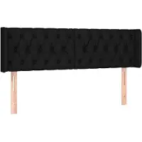 Syfax Kopfteil mit Ohren Schwarz 147x16x78/88 cm Stoff