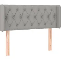 Syfax Kopfteil mit Ohren Hellgrau 103x16x78/88 cm Stoff