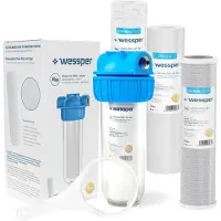 Wessper Einzelkörper Für Die Wasservorfiltration 1 Zoll Patronen 5 Mikron + Schlüssel