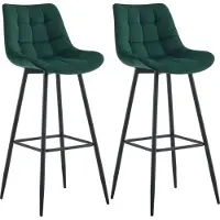 CLP 2er Set Barhocker Dartford Samt - dunkelgrau
