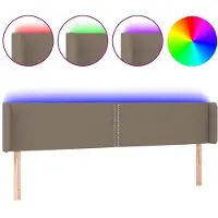 Syfax LED Kopfteil Taupe 203x16x78/88 cm Stoff